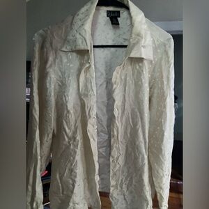 Raffaella 100% silk burnout blouse